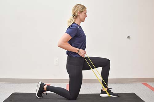 half kneeling rows end position