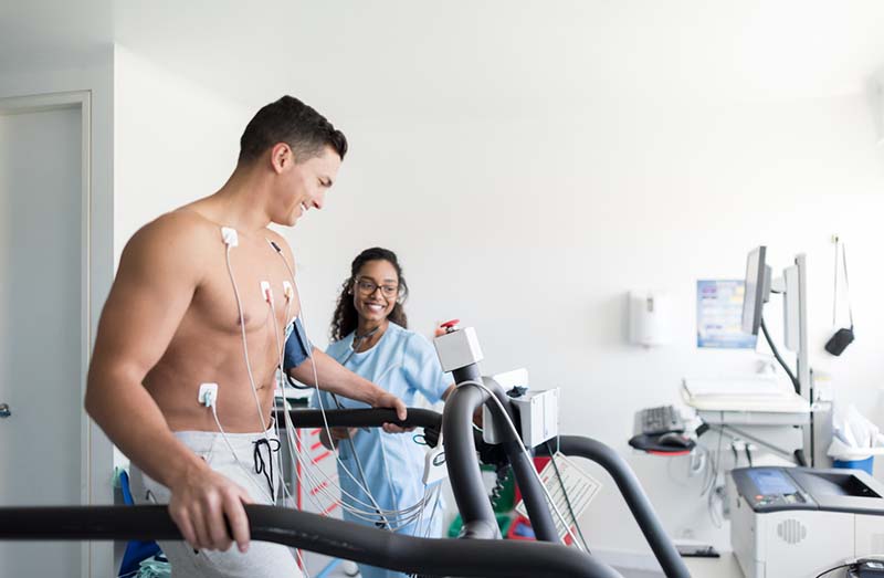 EKG testing on patient